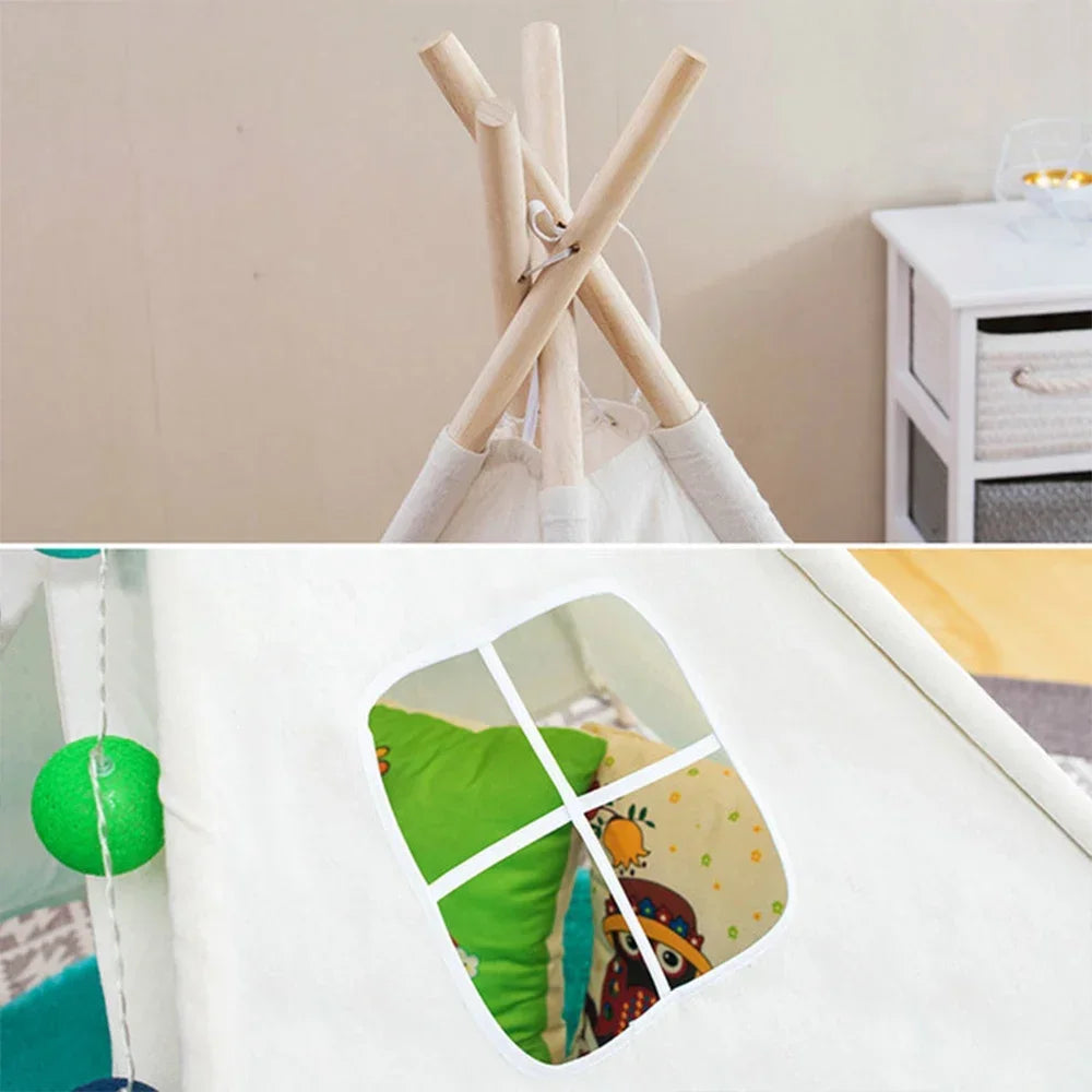 1.6M Portable Kids Tent Play House for Children Tent Cabana Tipi Infantil Baby Teepee Tents Castle LED Lights/Carpet/Decoration