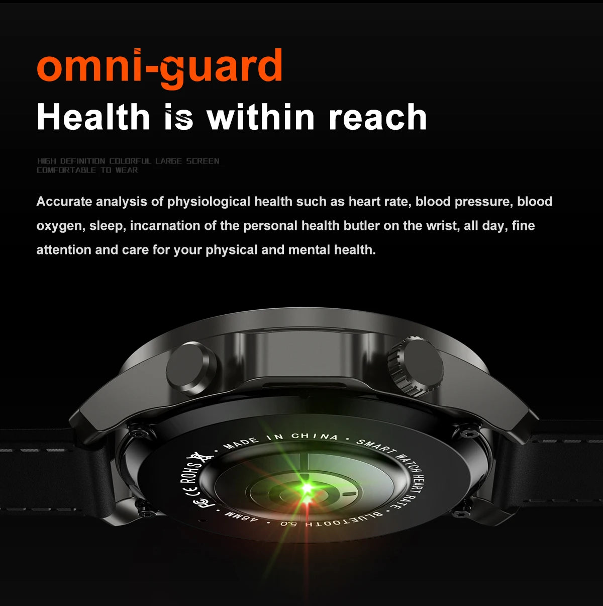 2024 New Bluetooth Calling Men's Smartwatch LED Outdoor Fitness Health Monitoring Smart Watch 360 * 360 HD Waterproof Smartwatch