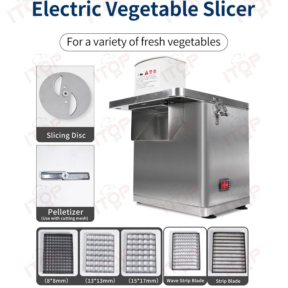ITOP LEVEC Multi-Function Vegetable Slicer Chop/Dice/Shred 4-in-1 Stainless Steel Kitchen Machine Food Processor 220V 110V