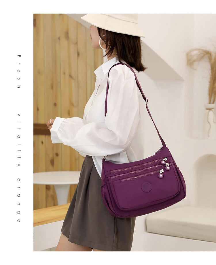 Women's Messenger large capacity Shoulder Bag Polyester Fashion Cosmetic Bag Simple and Versatile Handbag Crossbody Bag