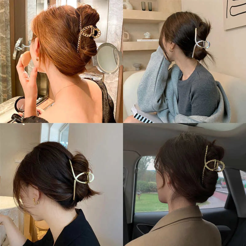 Big Pearl Hair Claw For Women Ladies Makeup Hair Barrettes Hair Accessories Korean Cross Crab Hair Clip Fashion Girl Headwear