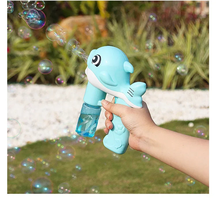Bubble Gun Electric Automatic Soap Cute Bubbles Machine Kids Portable Outdoor Party Toy LED Light Blower Toys Children Gifts