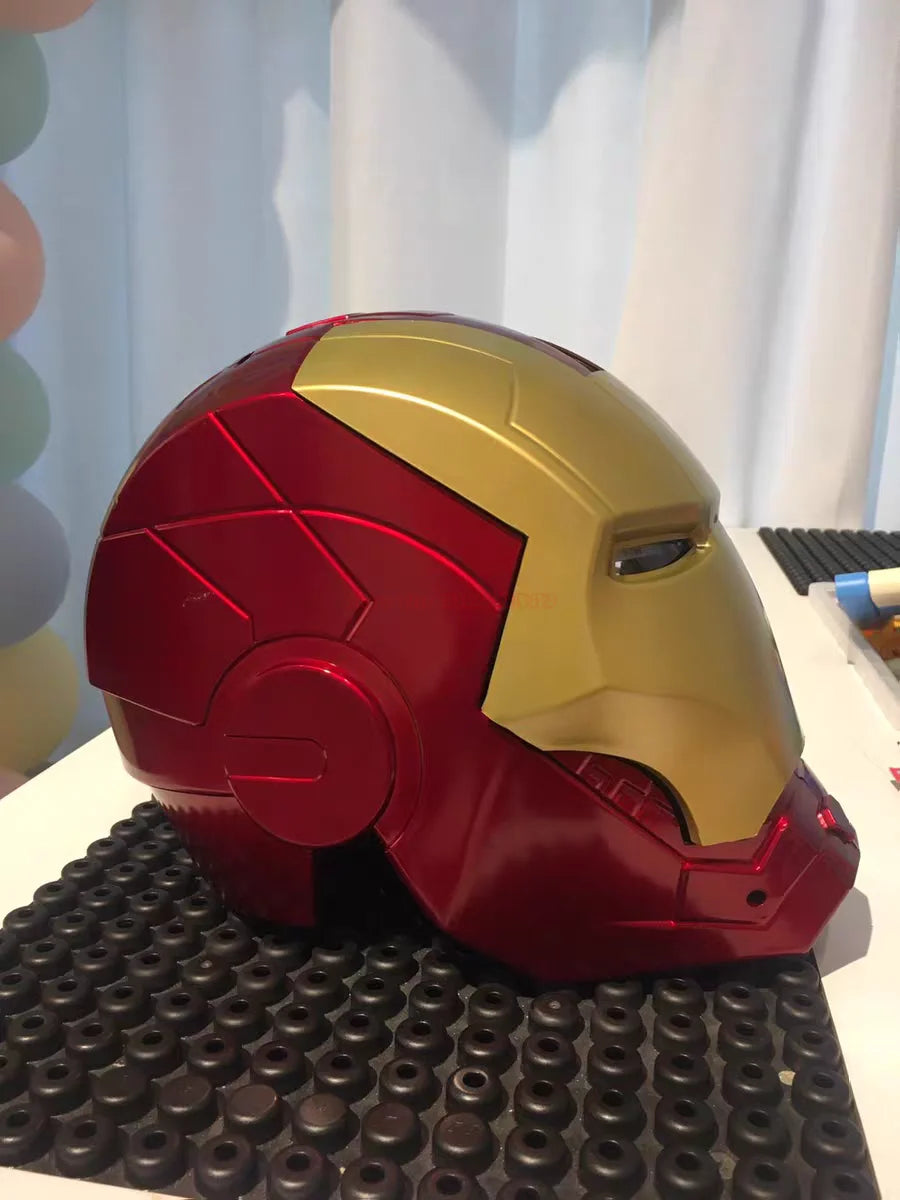 In Stock New Marvel Avengers Iron Man Helmet Cosplay 1:1 Light Led Ironman Mask Pvc Action Figure Toys Child Adult Gift