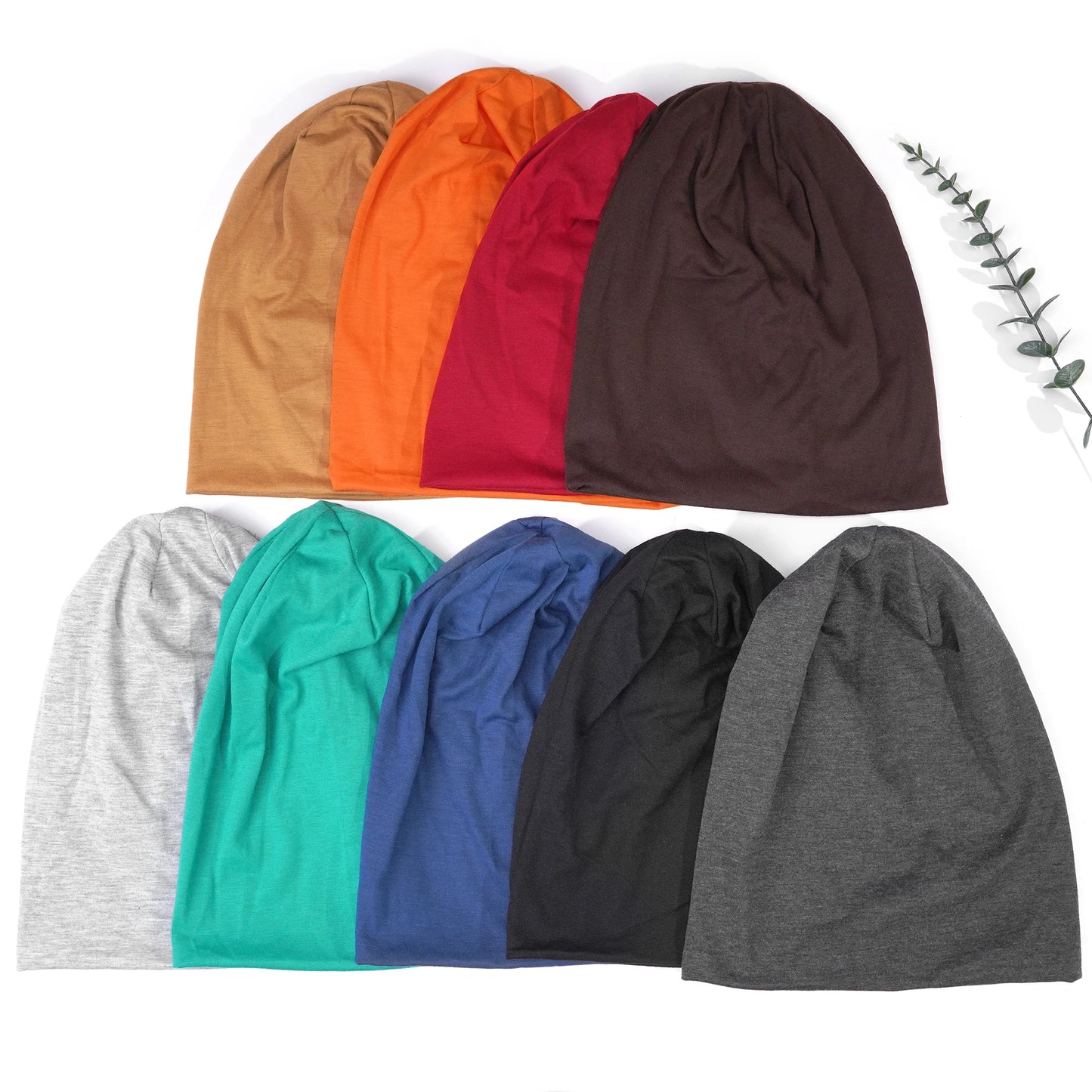 1Pack Solid Color Unisex Men Women Slouchy Beanie Hip-Hop Soft Cotton Cap Lightweight Running Beanie Adult Dwarf Hat
