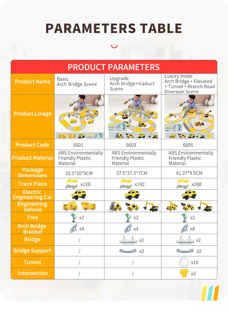 137-467pcs Children Electric Track Toy Car Engineering Car Kids Educational Toys Track Car Train Toys for Children Birthday Gift