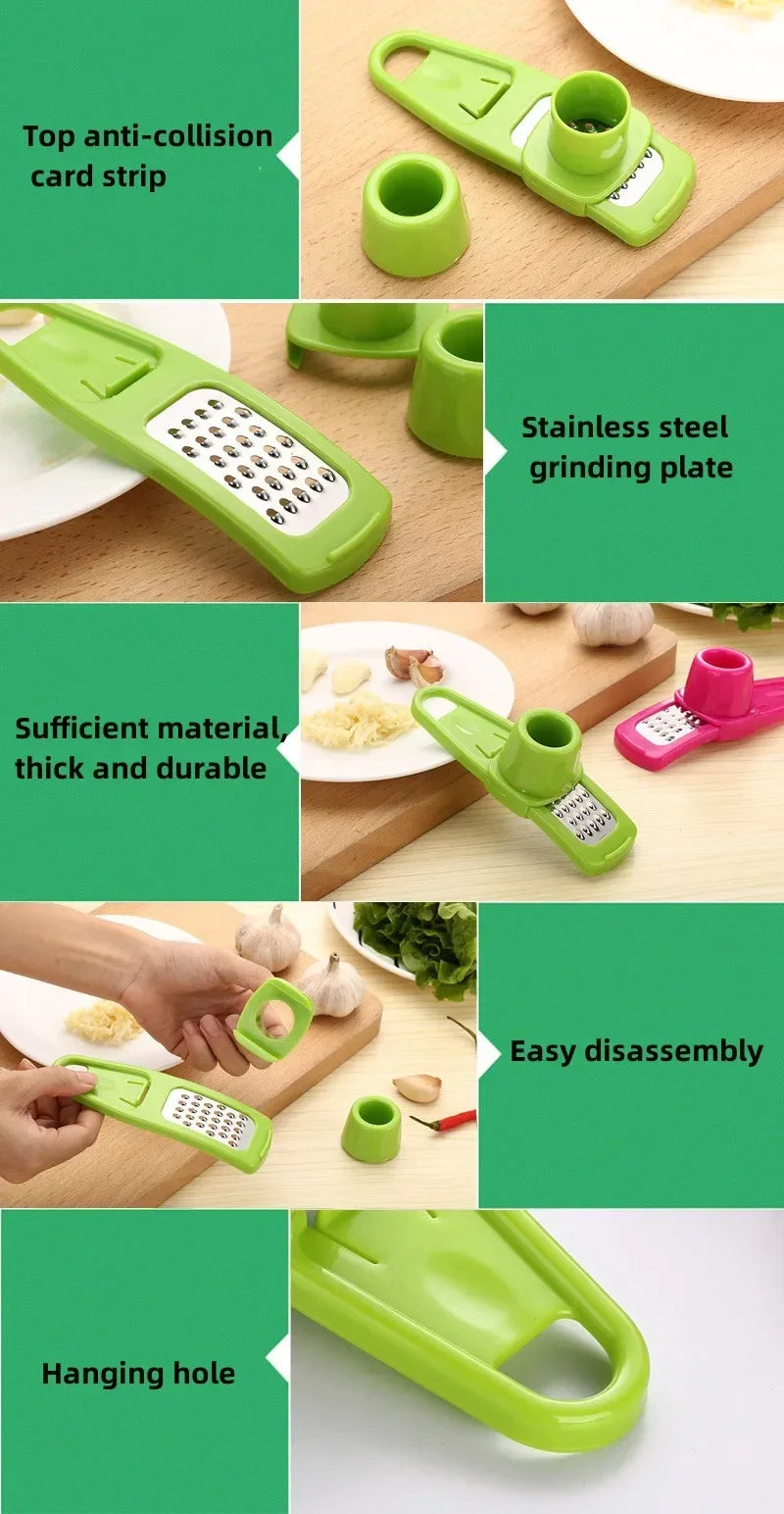 New Ginger Garlic Crusher Press Garlic Grinding Grater Cutter Peeler Manual Garlic Mincer Chopping Tool Kitchen Accessories
