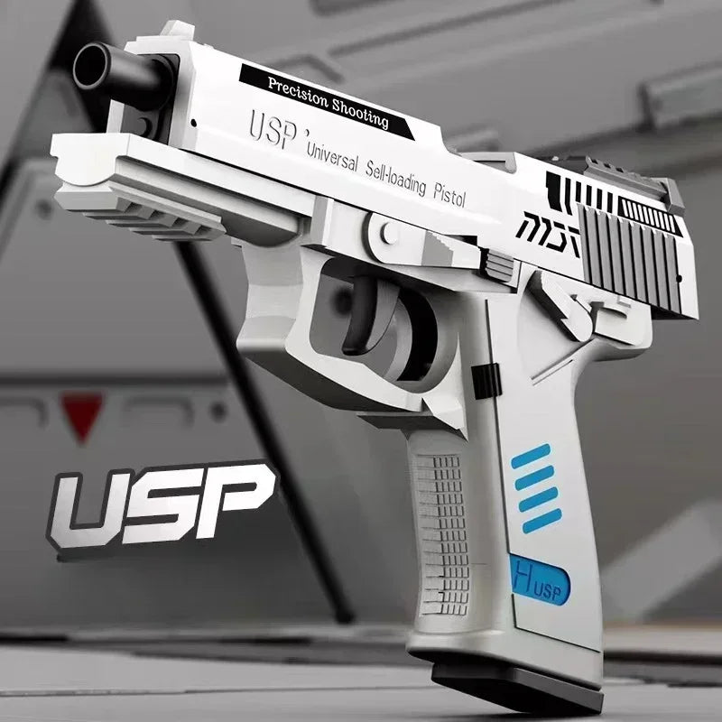 USP Shell Throwing Pistol Continuous Firing Airsoft Blowback Soft Bullet Gun Empty Hanging toy gun Gift