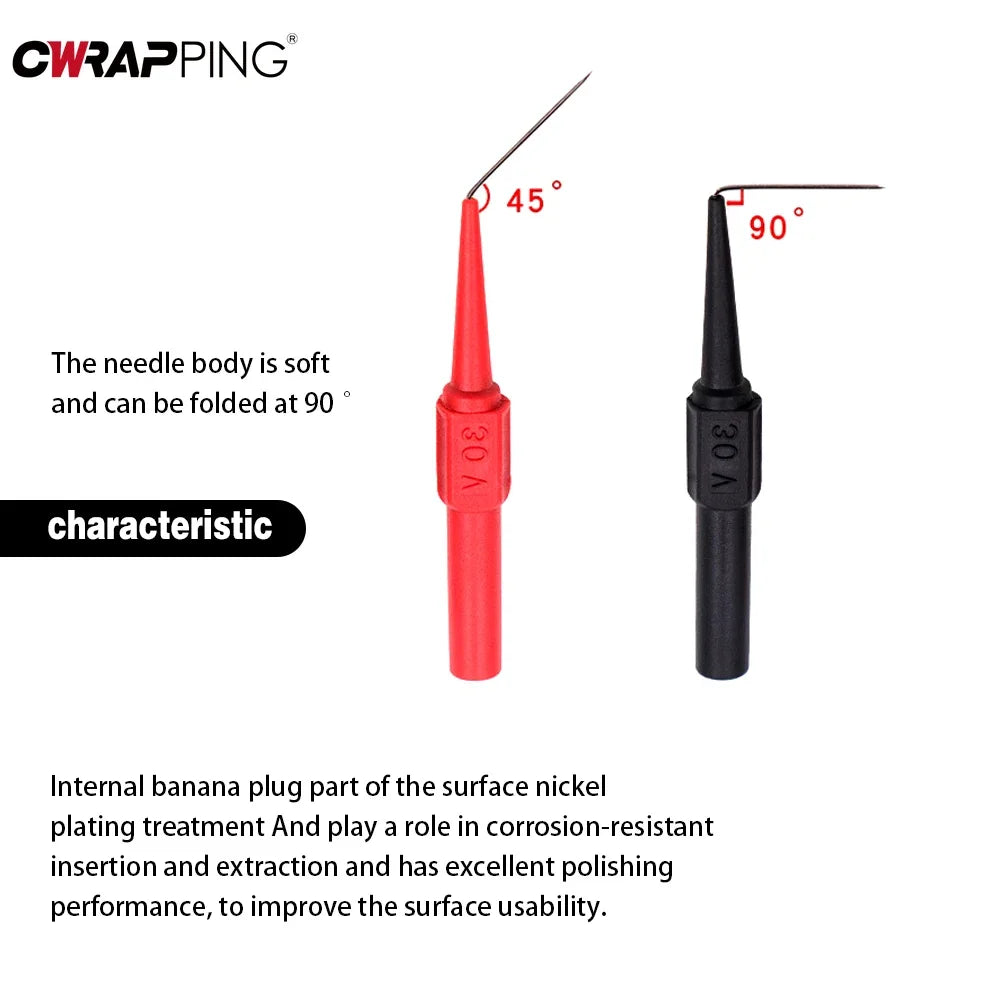 2/4/8PCS Car Tip Probes Diagnostic Tools Insulation Piercing Needle Non-destructive Multimeter Test Pen Clamp Copper Lead Tools