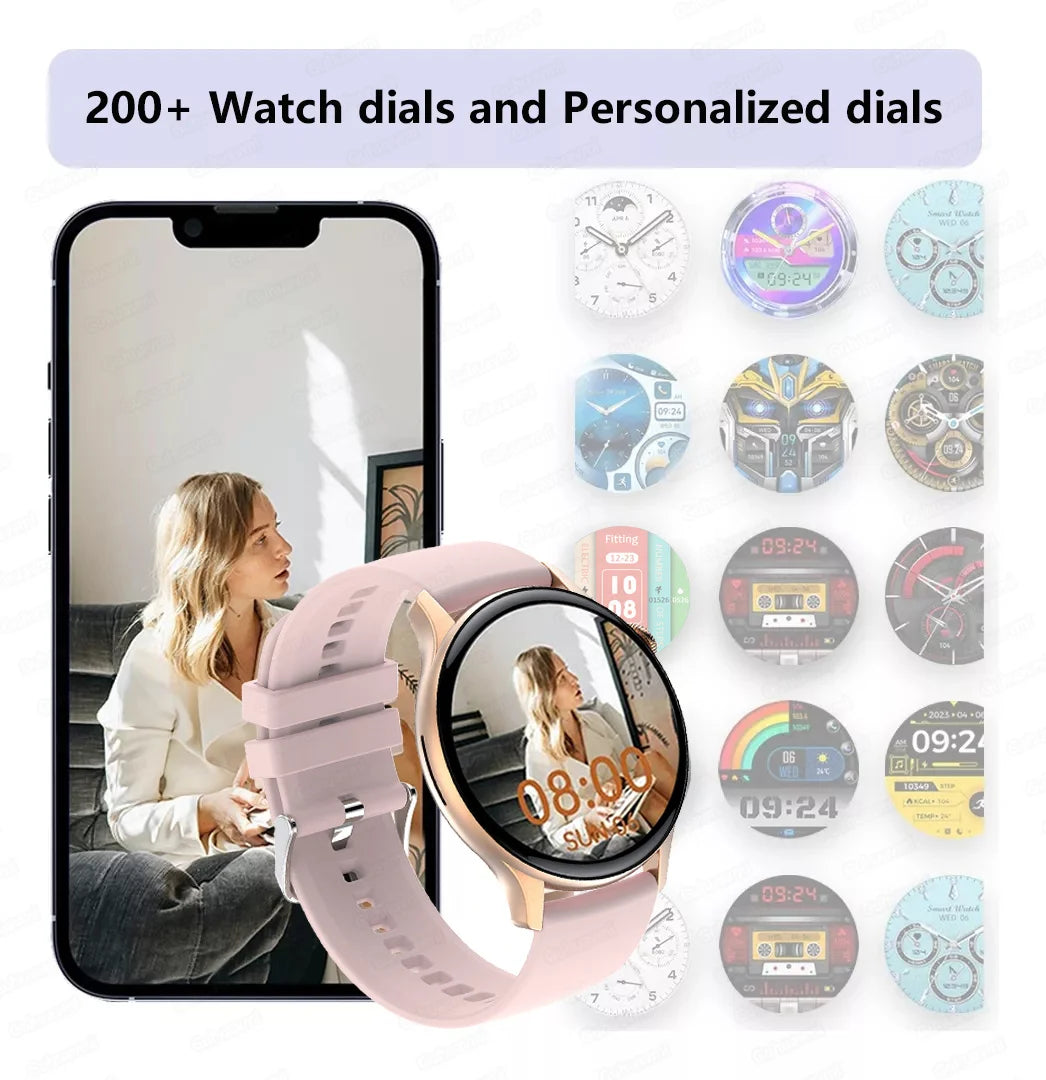 2024 New NFC Smart Watch Ladies 466*466 HD Screen Health Tracker Sports Voice Bluetooth Call Smartwatch Women For Huawei Xiaomi