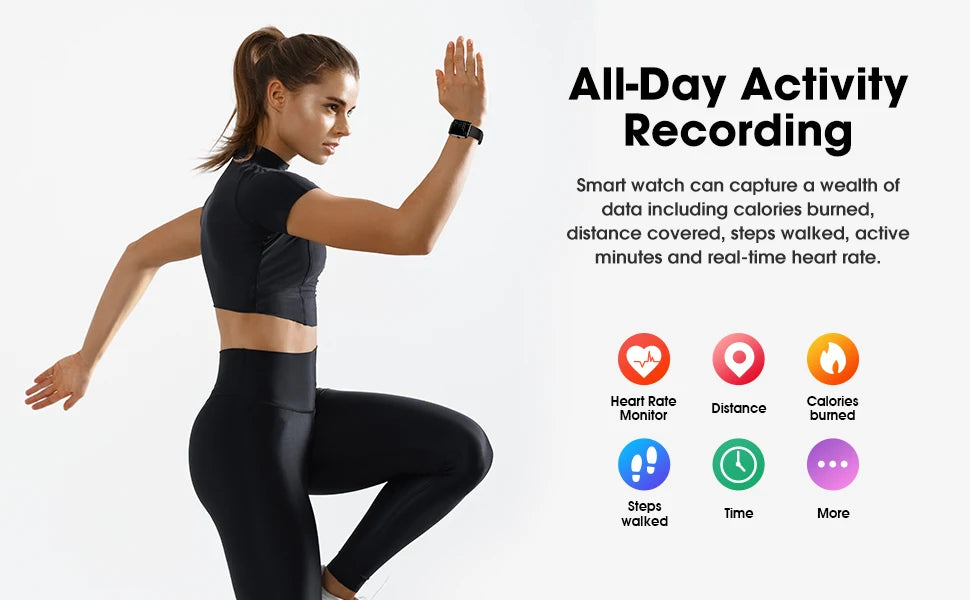 Bluetooth Call Smart Watch for Men Women, 2.01'' HD Touch Screen Activity Trackers with Sleep Monitor/ SMS Alert/ Remote Camera