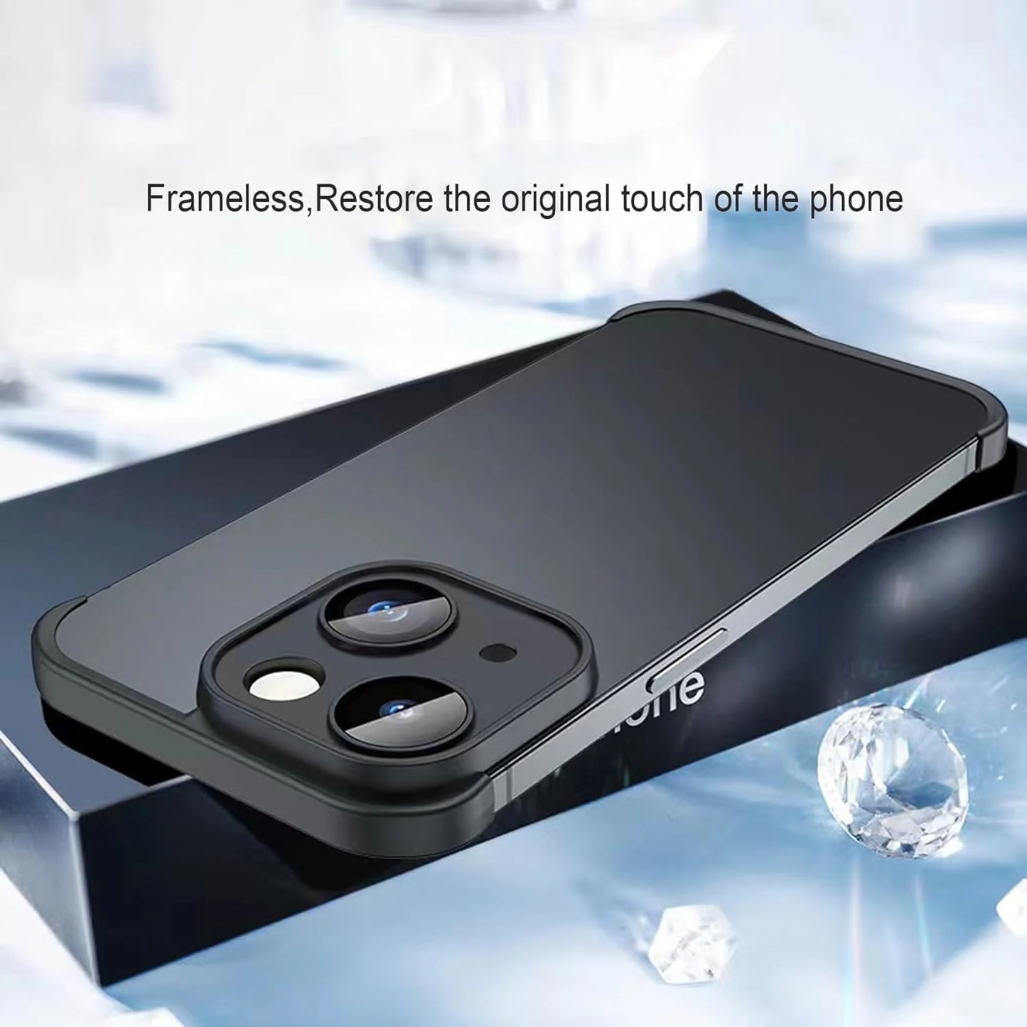 Bumper Case with Camera Lens Protector For iPhone 15 Pro Max 14 Plus 13 Mini 12 11 15Pro 14Pro 13Pro Frameless Cover Accessories