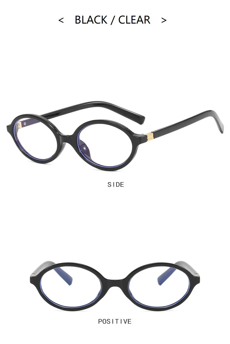 Oval Small Frame Luxury Brand Woman Sunglasses Women Retro Female Glasses Anti-blue Light Eyeglasses Trend Ladies Glasses men