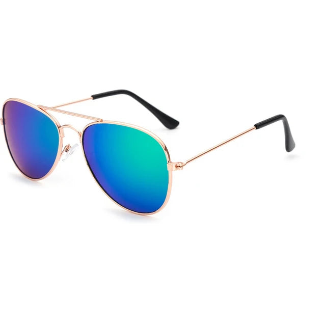Fashion Brand Child Sunglasses Mirror Glasses Metal Pilot Sunglasses for Girl Boy Kids Sunglasses Children Glasses Goggles