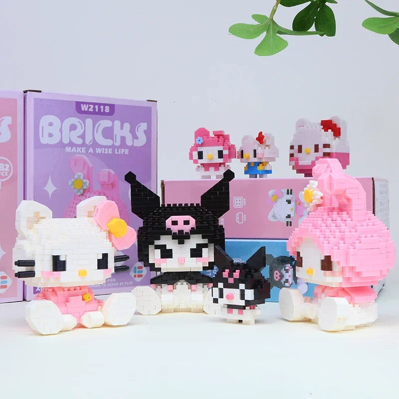 Disney Kuromi LinaBell Hello Kitty Building Blocks Princess Cartoon Bricks for CHILDREN'S Birthdays Halloween Christmas Easter