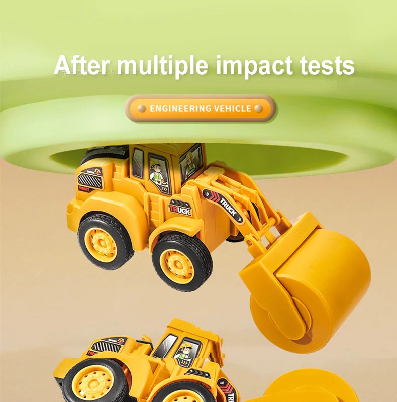 Engineering Vehicle Model Press Sliding Car Excavator Bulldozer Children Educational Construction Vehicle Toy Kids Boy Gift