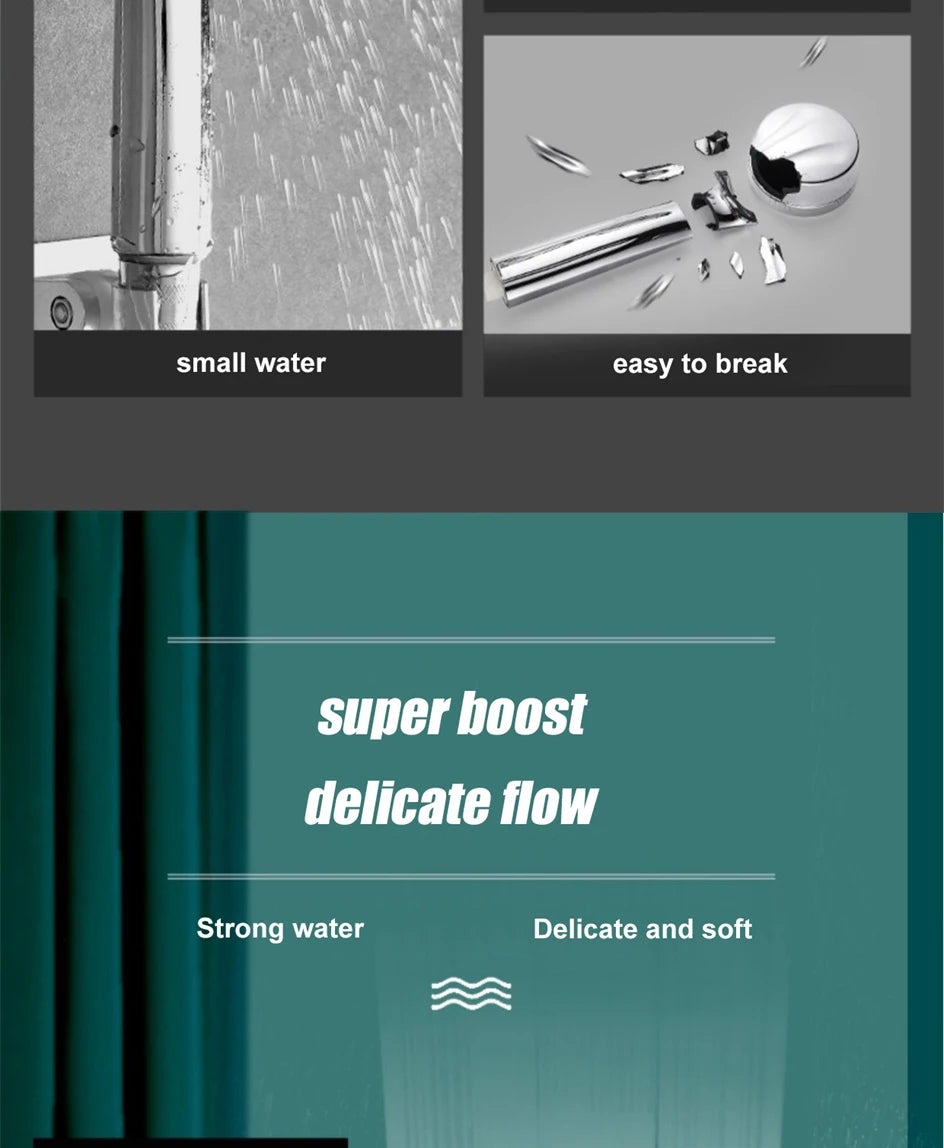 VILOYI 8 Modes Adjustable Shower Head High-pressure Water Saving Black Showerhead Handheld Bathroom Massage Showers Nozzle