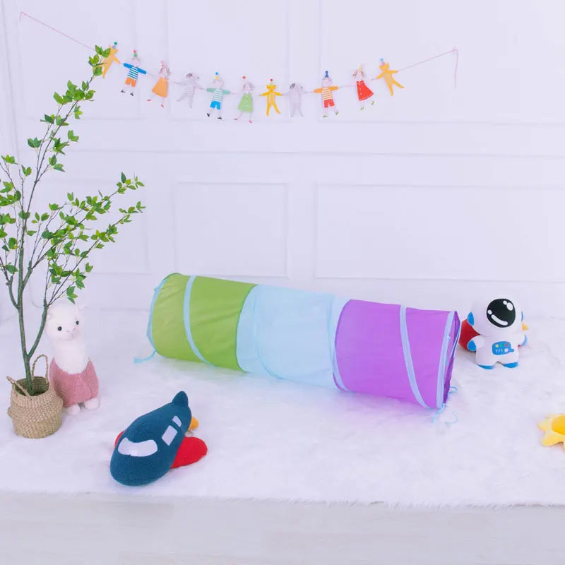 Foldable Children's Tent Crawling Tunnel Play House Indoor Toy Tube Baby Crawling Games Rainbow Tent Kids Little House Tipi Tent
