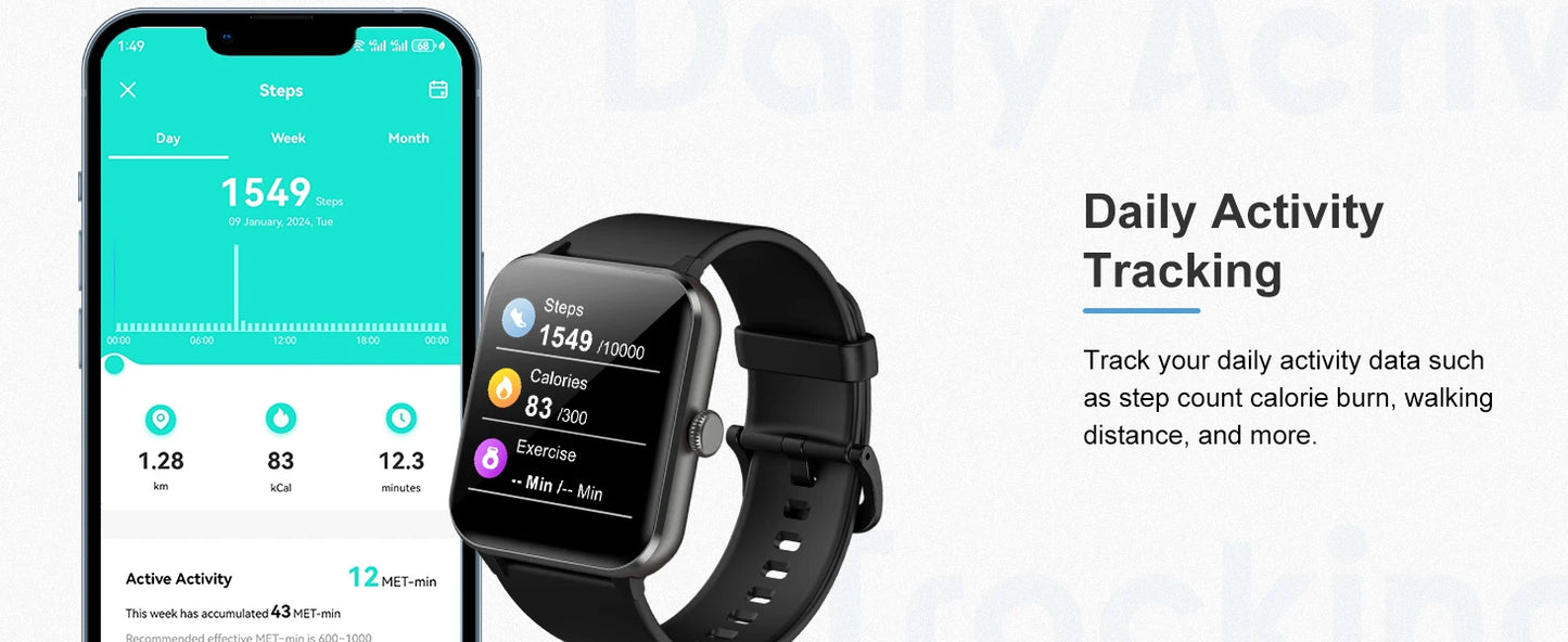 Blackview Smart Watch for Women 1.85” Full Touch HD Bluetooth Calling Smartwatch with Voice Assistant Fitness Tracking Watch