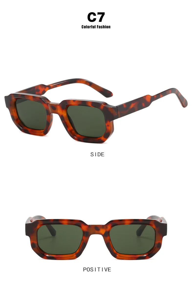 Popular Vintage Sunglasses Women Men Square Sun Glasses Punk Polygon Eye Glasses Goggle for Male Female Rectangle Sunglasses 