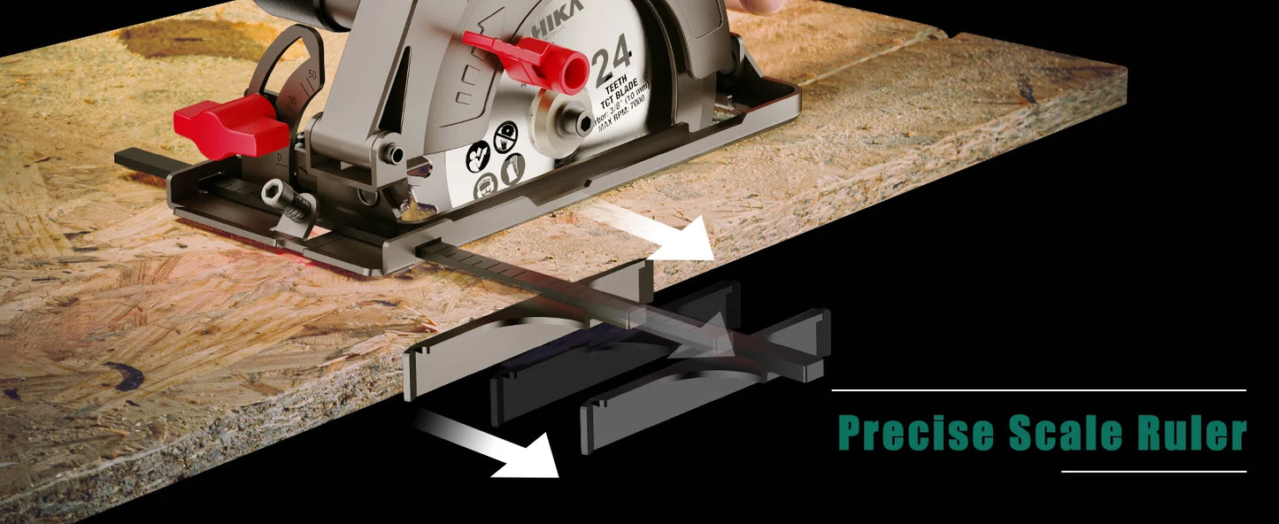 HYCHIKA 750W Mini Circular Saw 48mm Cutting Depth Dust Collection Function Electric Saw for Wood Metal Platisc Power Tools