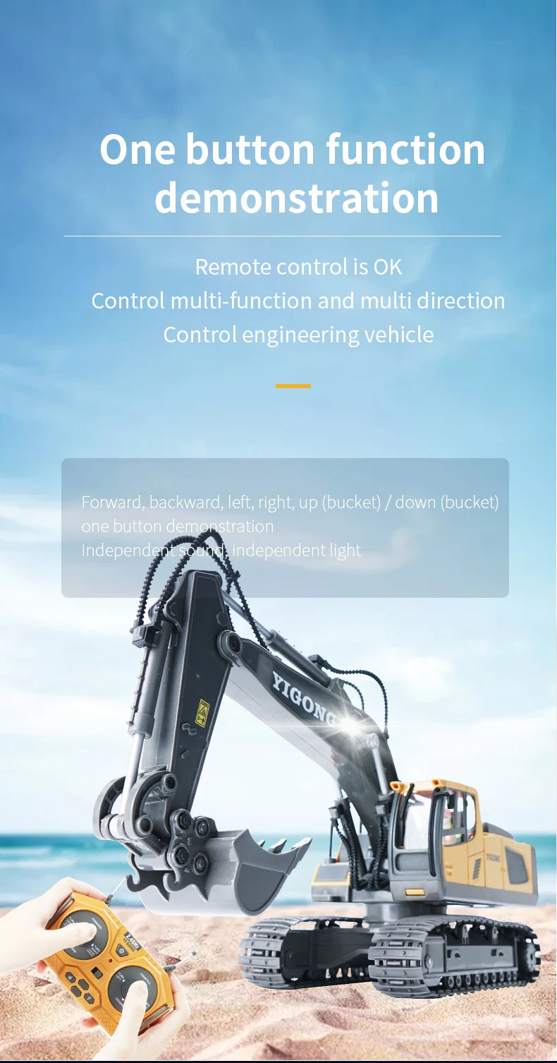 RC Excavator 1:20 Remote Control Truck 2.4G RC Crawler Engineering Vehicle Truck Radio Control Children\'s Day Back to School