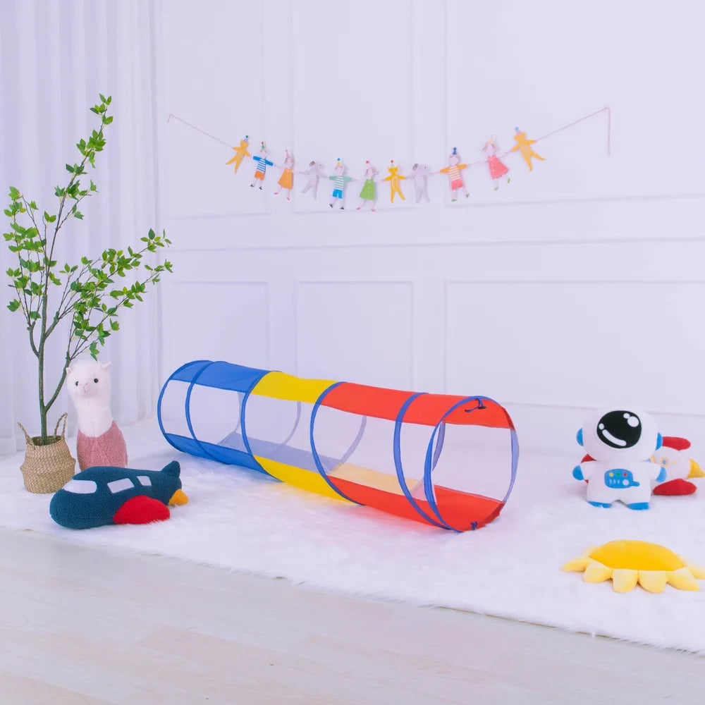 Portable Children's Tent Crawling Tunnel Kids Little House Play House Tipi Tent Indoor Toy Tube Baby Crawling Games Rainbow Tent