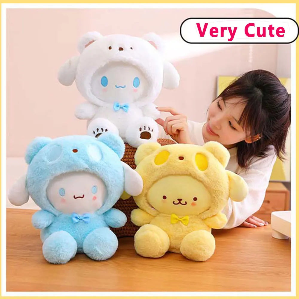 25Cm Kawaii Sanrio Plush Doll Toy Cute Hello Kitty Cinnamoroll My Melody Kuromi Pochacco Lovely Anime peluche Toys Gift For Kids