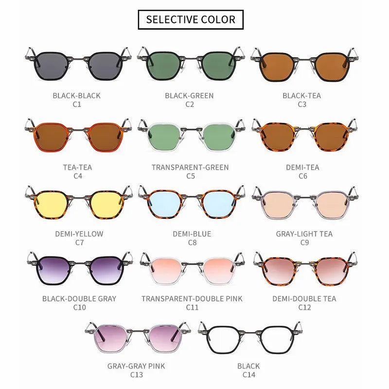 Small Square Sunglasses Riding Driving Sun Glasses Women Men Brand Designer Metal Frame Eyewear Shades Oculos De Sol UV400