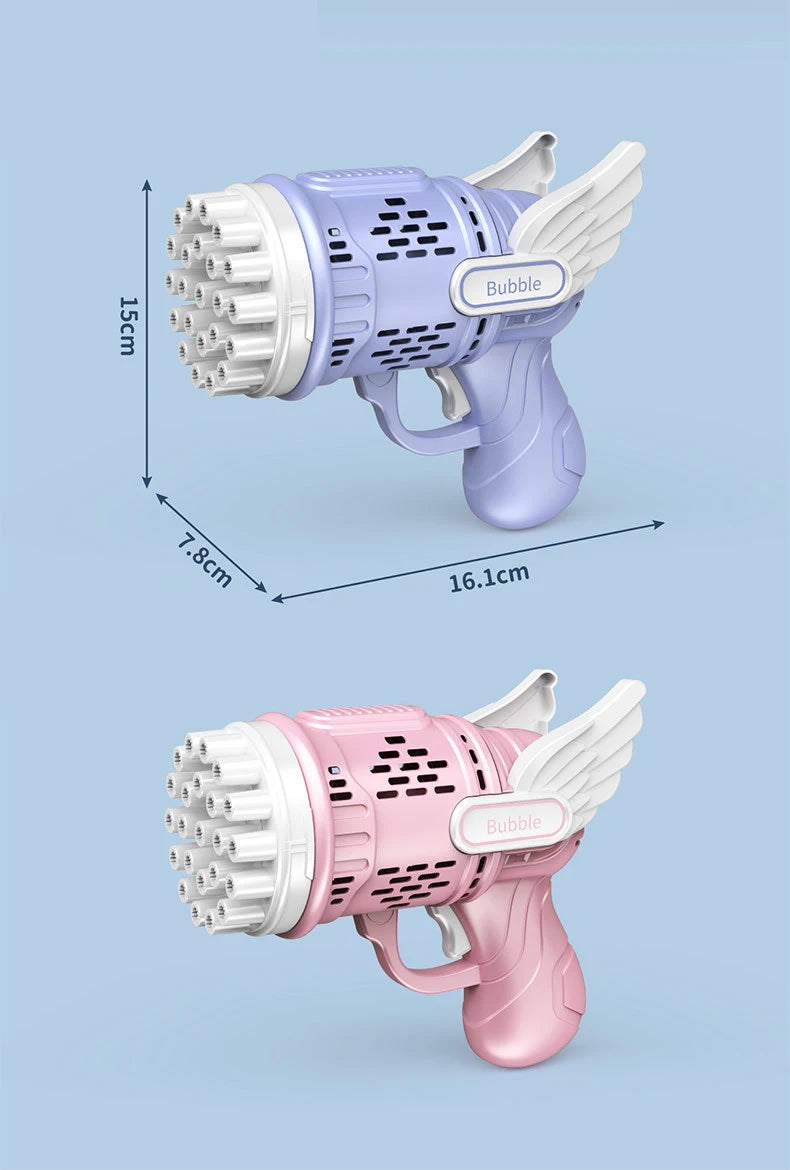 Bubble Gun Kids Toys Rocket 32 Holes Soap Bubbles Machine Gun Shape Automatic Blower With Light Outdoor Toy Gifts Party