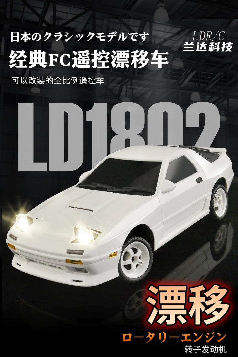 Skymaker AE86 Model LD1801 RX-7 FC LD1802 1:18 RC Drift Car 1/18 2.4G Remote Control ESP Gyroscope LED Mini RC Racing Car Toys