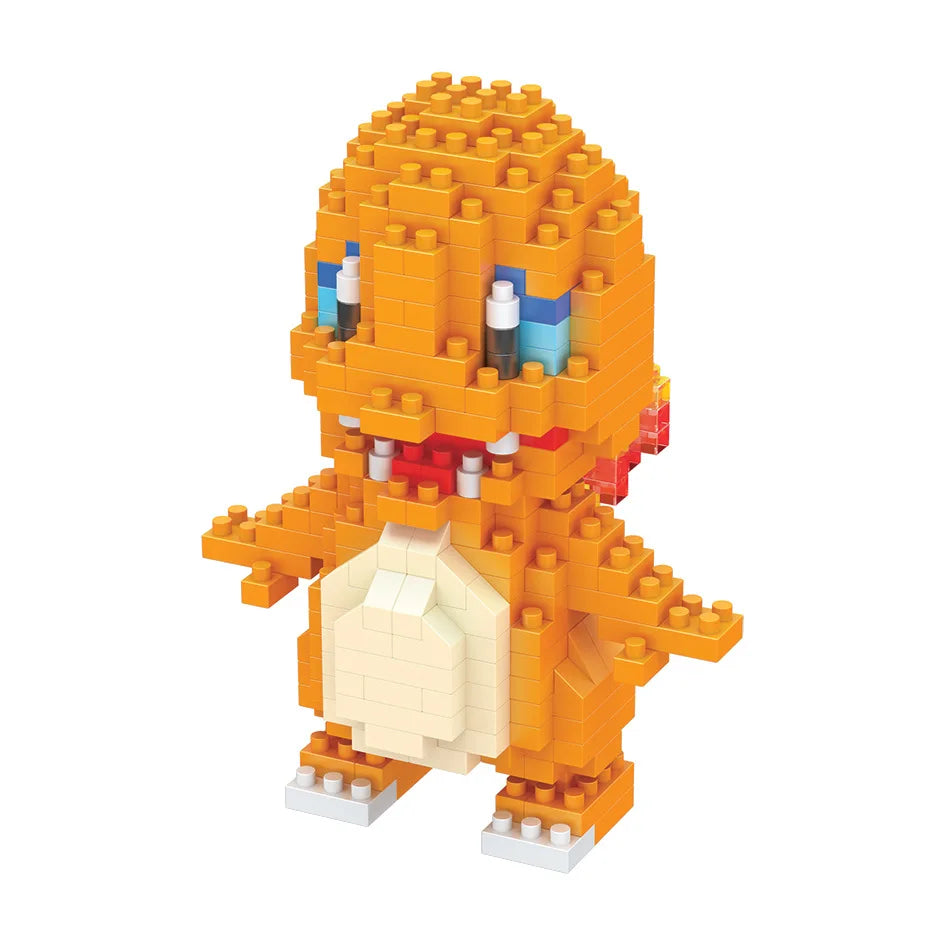 DIY Pokemon Blocks Small Cartoon Mini Building Block Pikachu Charizard Eevee Mewtwo Anime Assemble Action Model Dolls Toys