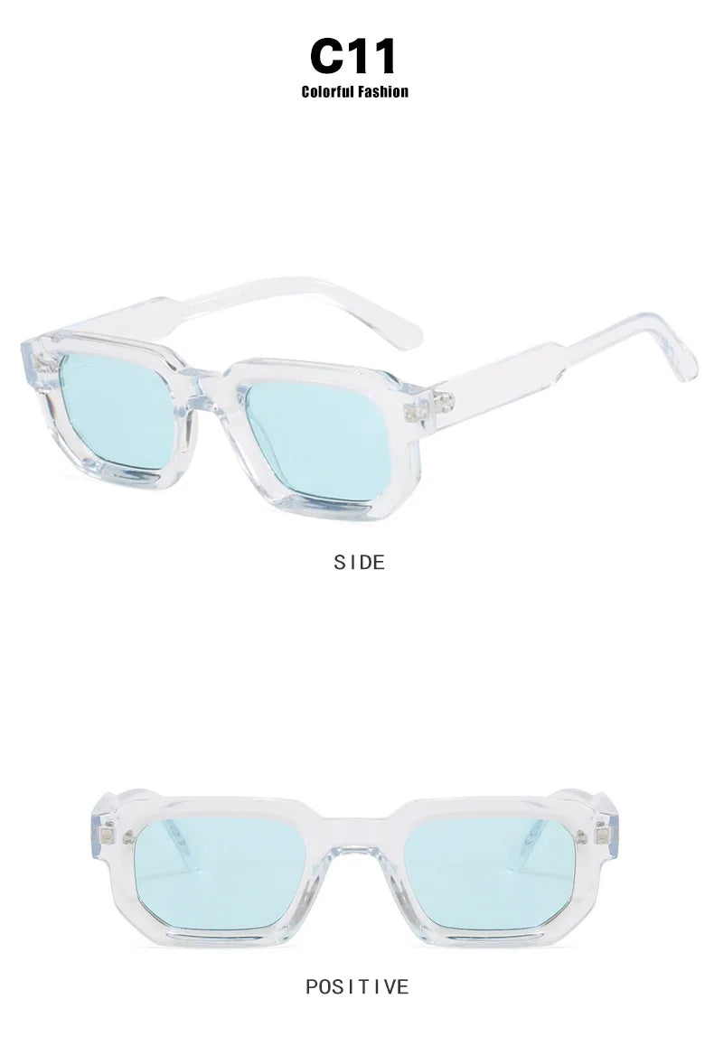 Popular Vintage Sunglasses Women Men Square Sun Glasses Punk Polygon Eye Glasses Goggle for Male Female Rectangle Sunglasses 