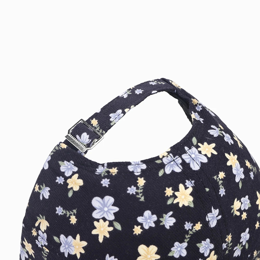 1 women's versatile flower printed baseball cap, spring and summer outdoor sun protection duckbill hat