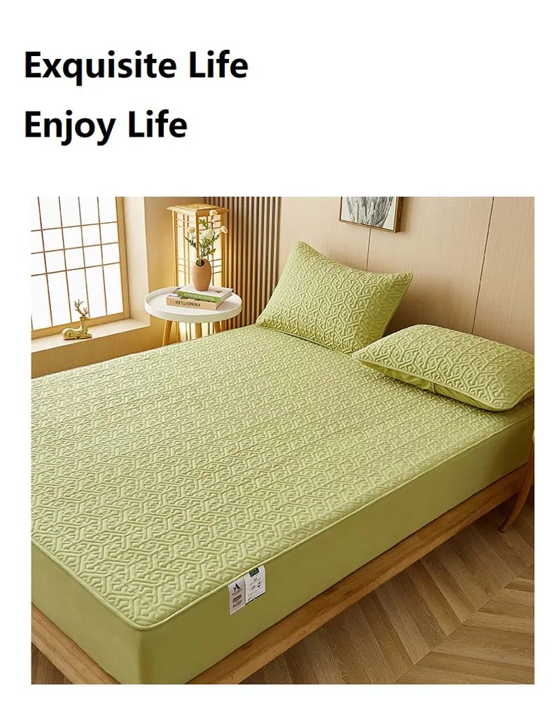 Pure Cotton Soft Quilted Mattress Cover Anti-bacterial King Size Customized Bed Pad Protector Cover Not Included Pillowcase