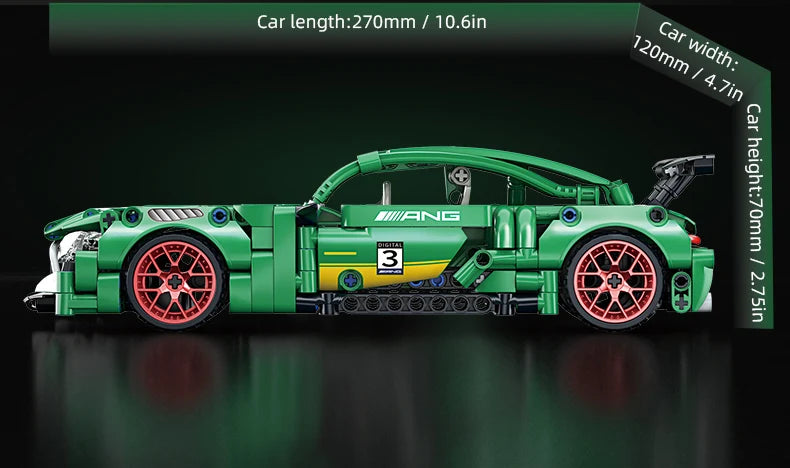 ToylinX Technical Super Racing Car 456PCS Model Building Blocks Automobile Pull Back DIY Vehicle Children Construction Toys