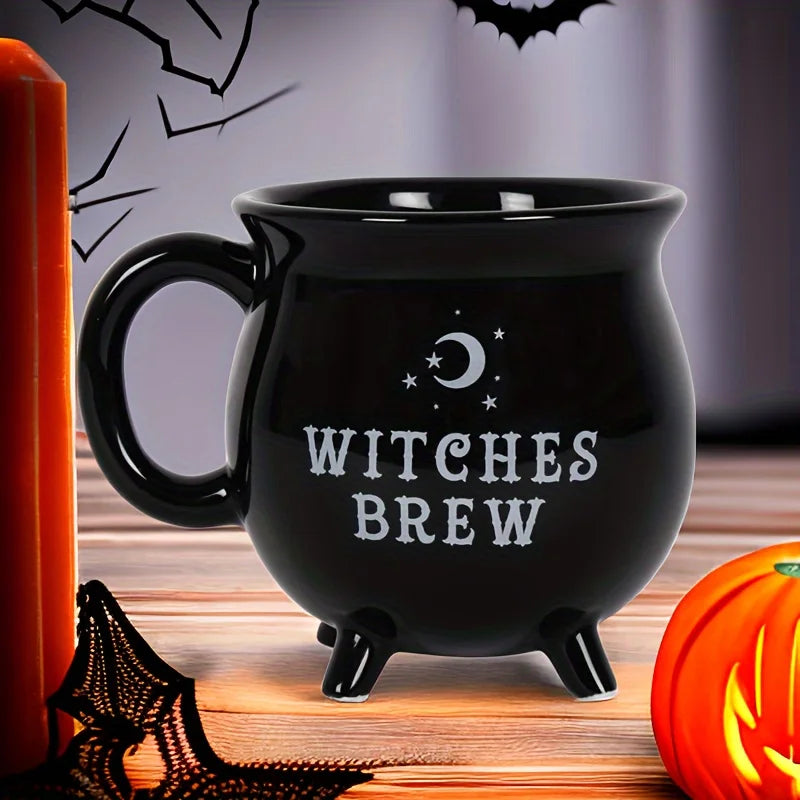 1pc Halloween Witches Brew Cauldron Coffee Mug Ceramic Coffee Cups 12 Oz Mug Ceramic Witchy Gifts Witch Decor Halloween Mug