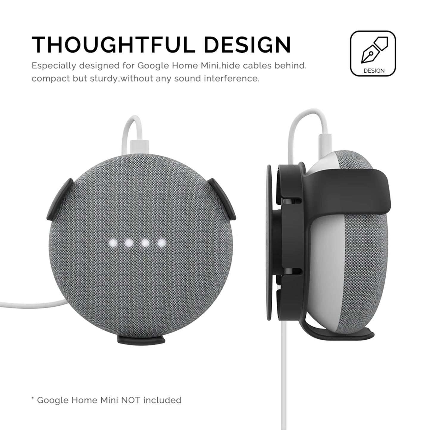 Portable Wall Mount Holder For Google Home Mini Smart Speaker Accessories Cord Management Hanger Stand For Google Speaker