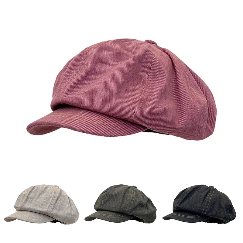 Cloud Top Octagonal Beret Hat Women Cotton Berets Spring Summer Casual Versatile Painter Visors Girls Korea Vintage Newsboy Cap