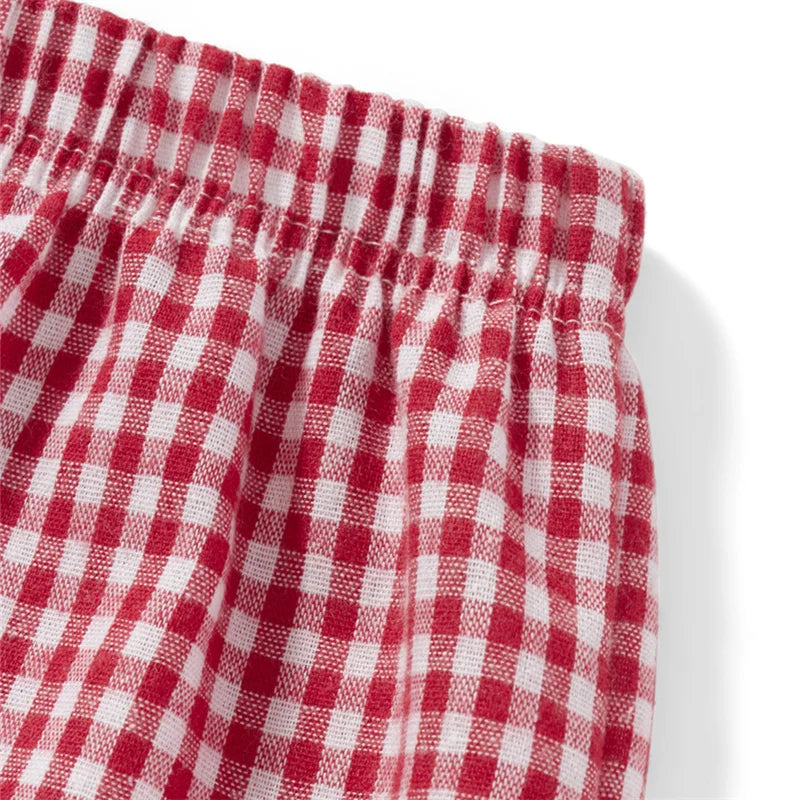 Women's Y2k Pajamas Shorts Cute Plaid Pj Short Pants Flannel Lounge Sleep Shorts Bottoms Elastic Waist Baggy Boxers Tracksuit