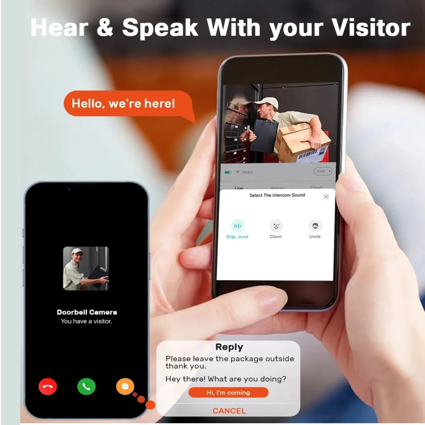 Tuya Wireless Video Doorbell, Smart Doorbell Camera Works with Tuya APP, HD Surveillance with Night Vision & Motion Alerts