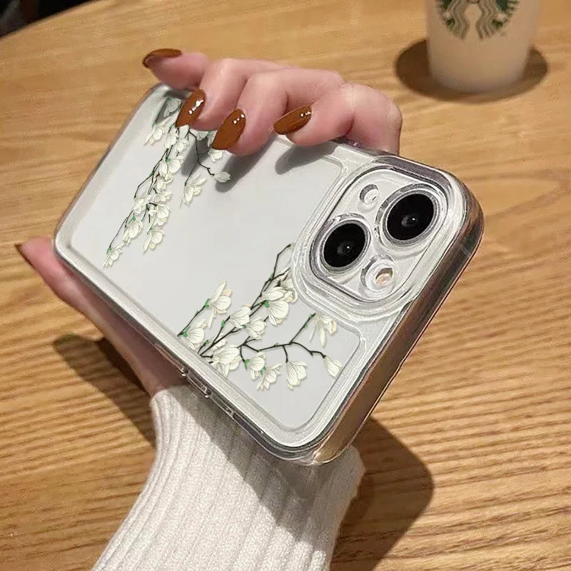 Case For iPhone 11 Case iPhone 14 Pro Max Case For iPhone 12 14 13 16 Pro 15 Pro Max XR XS 7 8 15 Plus Cover Flower Soft Fundas