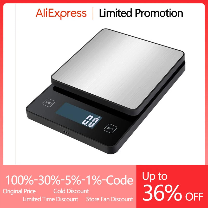 0-1kg/0.1g, 1-5kg/1g, Smart Kitchen Scales Nutrition Food Calorie Scale LCD Digital Kitchen Scale Cooking Baking Scale with App