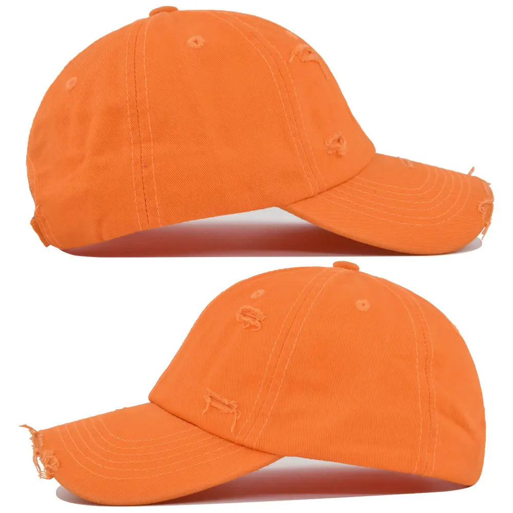 Washed Hole Baseball Cap New Spring Solid Sunhat Men Women Unisex-Teens Cotton Snapback Caps Fashion Hip Hop Vintage Summer Hat