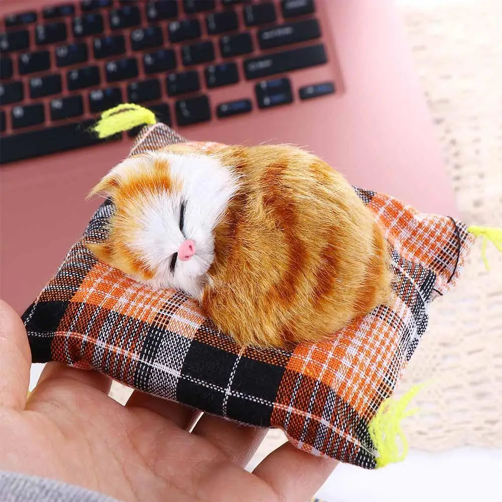 Artificial Mini Cats Ornaments Cute Cloth Pad Plush Fake Cats Lying Position Children Birthday Gift Creative Decoration