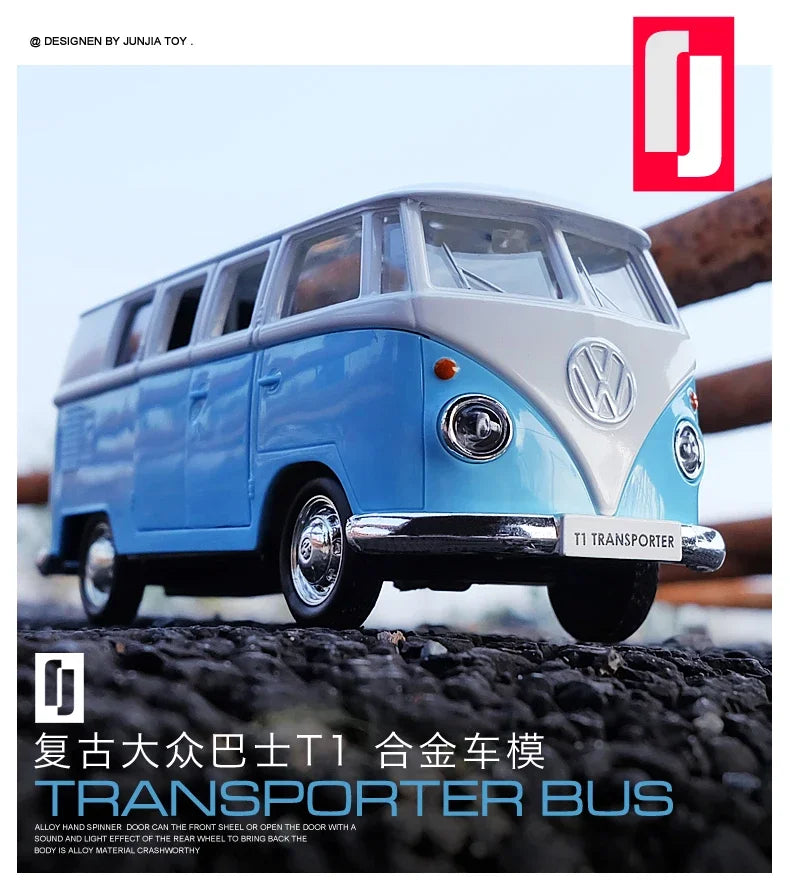 1:36 Volkswagen T1 Bus Miniature Car VW Toys Alloy Diecasts Diecasts Scale Metal Collection Car Model Vehicles Kids Toy Car X23