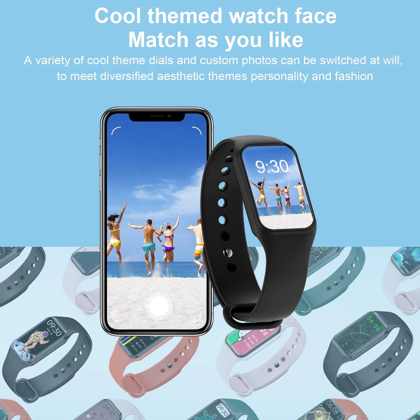IOWODO 1.47" HD Smart Watch for Men Women Exercise Mode Smartwatch Sleep Monitor Pedometer Fitness Watch with Heart Rate SpO2