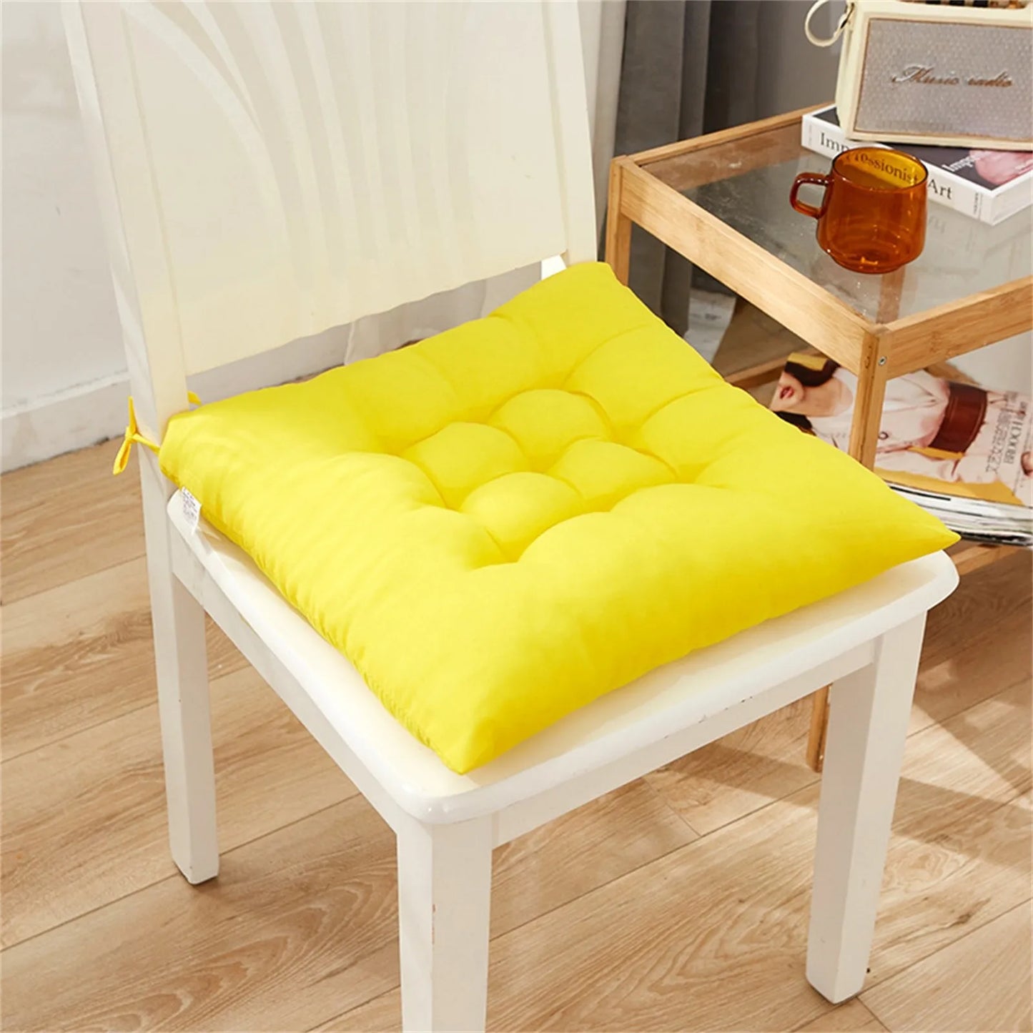 Solid Chair Cushion Square Mat Cotton Upholstery Soft Padded Cushion Pad Office Home Or Car Garden Sun Lounge Seat Cushion