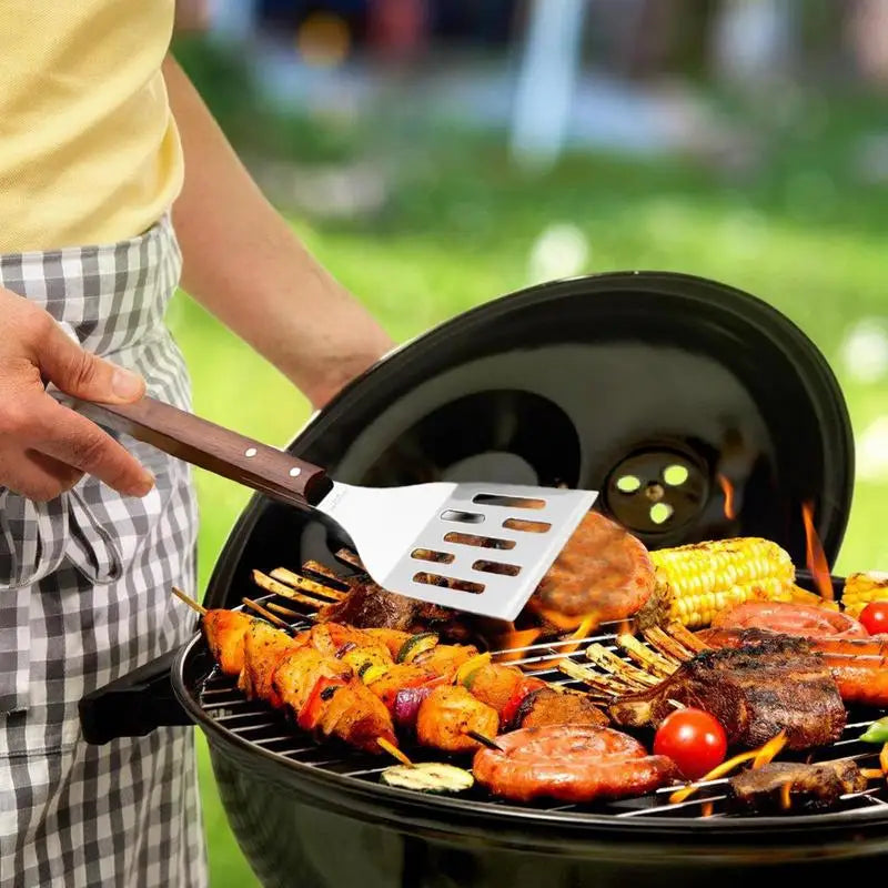 4PCS Grill Utensils Set Stainless Steel Heavy Duty Grilling Accessories Kit Outdoor Camping BBQ Grill Tools Set Grill Utensils