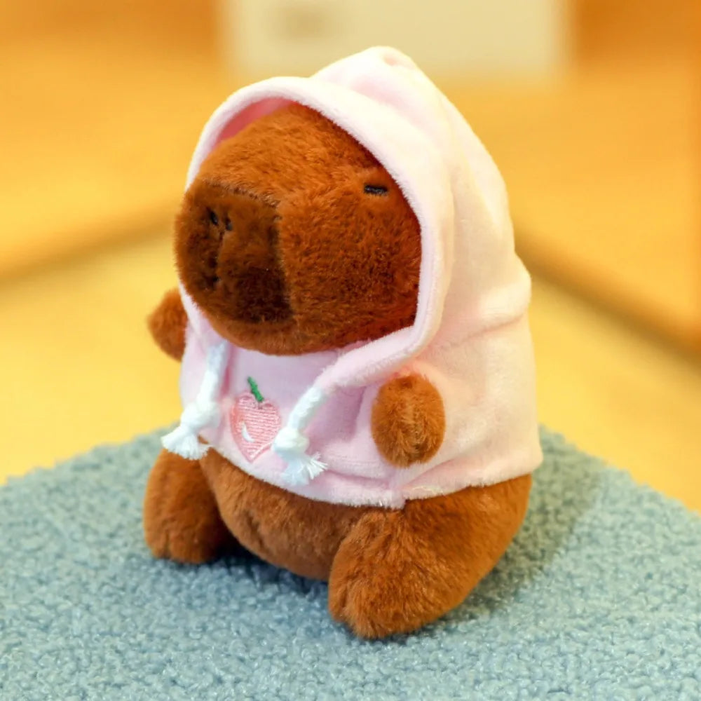 Soft Capybara Plush Toy with Wings Small Size Simulation Doll Stuffed Animals Hoodie Anime Fluffty Toy for Child Gift