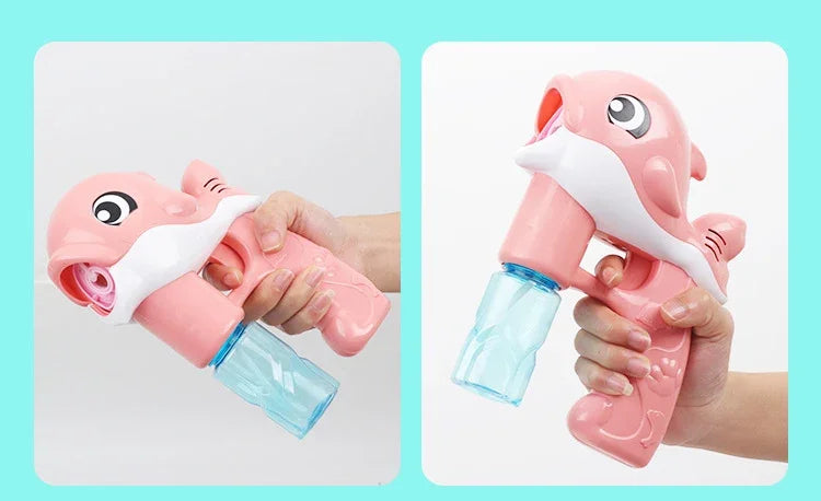 Bubble Gun Electric Automatic Soap Cute Bubbles Machine Kids Portable Outdoor Party Toy LED Light Blower Toys Children Gifts